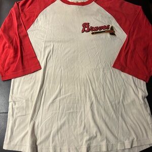 Atlanta Braves Reebok Baseball 3/4 Sleeve Shirt